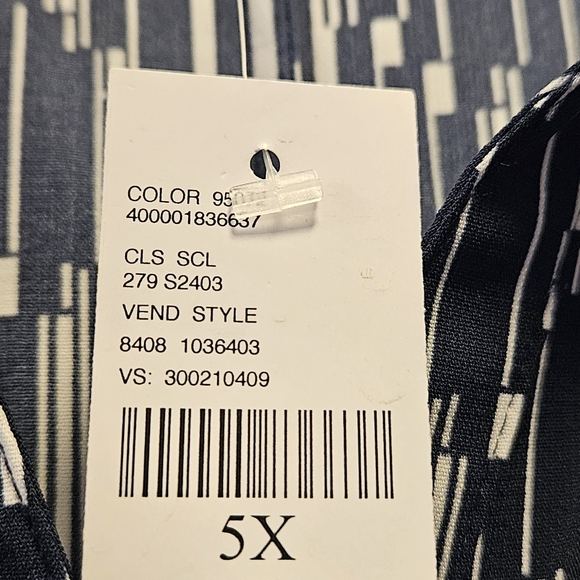 Catherine's Navy and White Geometric Blouse - Picture 2 of 5